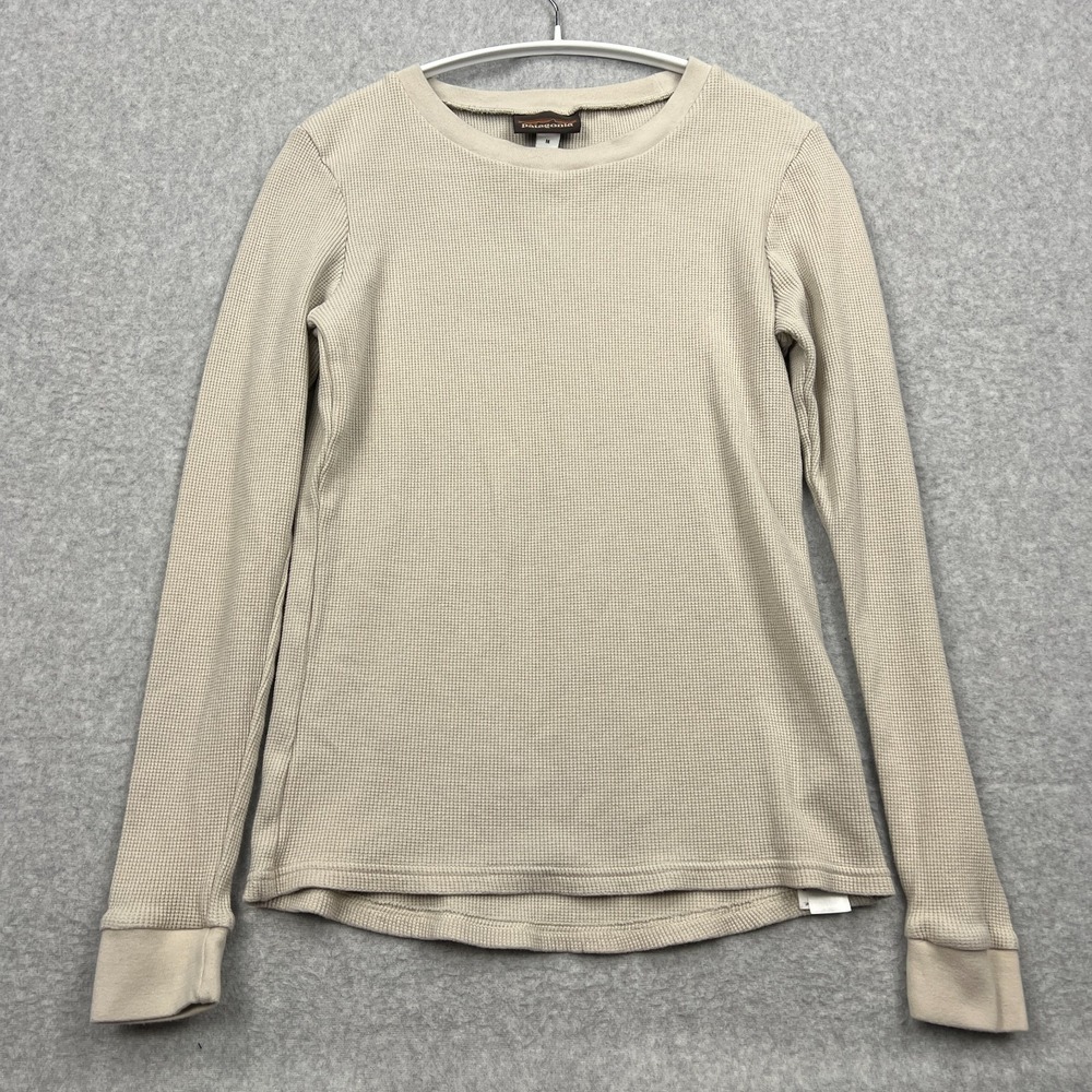 Patagonia Top Womens Medium Pumice Work Waffle Crewneck Base Layer Thermal Shirt